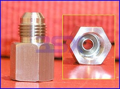 BRASS FUEL LINE FITTING ADAPTER (6AN MALE TO M14X1.5 FEMALE INVERTED FLARE)