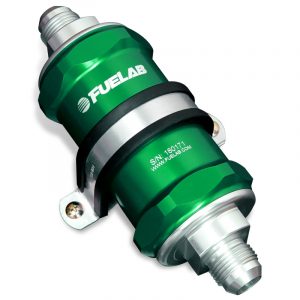 Fuelab 818 In-Line Fuel Filter Standard -10AN In/Out 40 Micron Stainless - Green