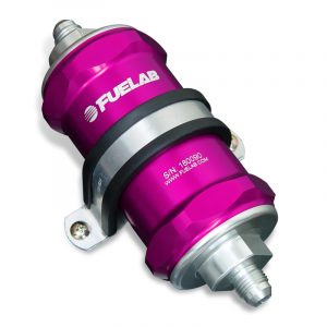Fuelab 818 In-Line Fuel Filter Standard -10AN In/Out 6 Micron Fiberglass - Purple