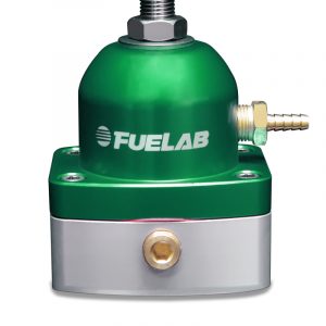 Fuelab 525 EFI Adjustable FPR In-Line 90-125 PSI (1) -6AN In (1) -6AN Return - Green